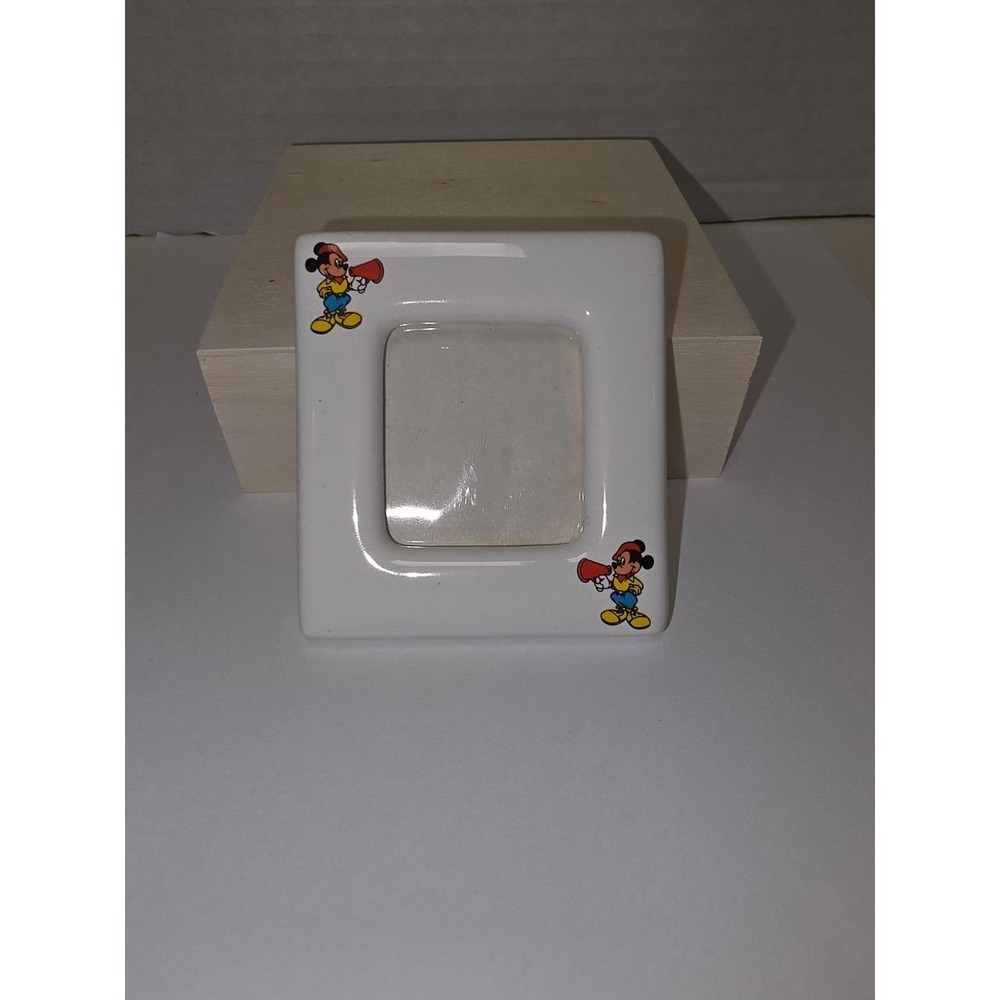 vintage 1989 Walt Disney Mickey Mouse mini ceramic photo frame Kodak Promo Rare